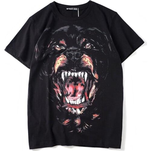 2021 Short Sleeve Tee Shirt Classic Dog Printed T Shirts Men Summer Fashion Streetwear O Neck Loose Style Casual Tshirt Homme