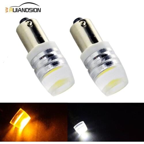 2Pcs 2W White Yellow BA9S T4W 363 T11 BAX9S H6W BAY9S H21W COB LED auto Clearanc Lights car marker 6V 12V 24V