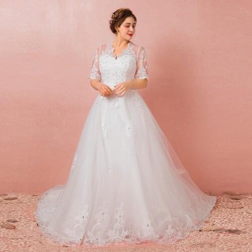 White V-Neck Evening Dress New Embroidery Short Sleeves Floor-Length Backless Elegant A-Line Plus Size Women Formal Gowns D1076