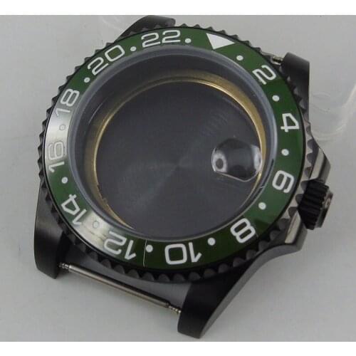 High Quality 40mm Watch Case Sapphire Glass PVD Coated Fit For NH35A NH36A ETA2836 Miyota 8215 821A 8205 Movement Ceramic Bezel