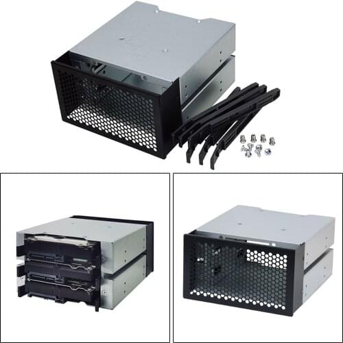 3-Bay 3.5 Inch HDD Hard Drive Cage Case Rack Holder Bracket w/Fan Space SATA Enclosure Tray Caddy