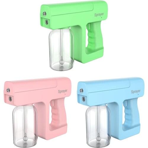 Portable 10oz Electric USB Nano Blue Light Sanitizer Sprayer Disinfection Gun Fogger Sanitizing for Home Office Indoor Outdoor
