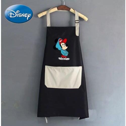 Disney Cute New Mickey Apron Fashion Kitchen Female Hand-wiping Overalls Mens Waterproof and Oil-proof Household Strap Skirt