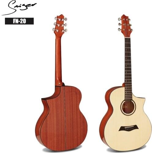 Guitar Acoustic Electric Steel-String 40 Inches A-Body Guitarra 6 Strings Folk Pop Cutaway Sapele High Gloss Professional Pickup