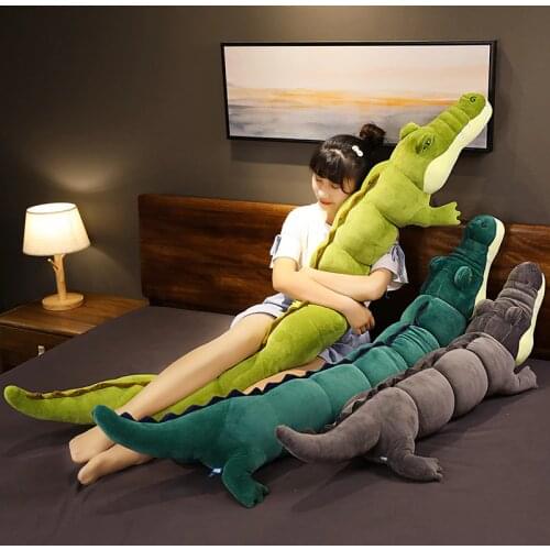 80-180cm Simulation Crocodile Plush Toys Stuffed Soft Animals Plush Long Crocodile Pillow Doll Home Decoration Gift for Children