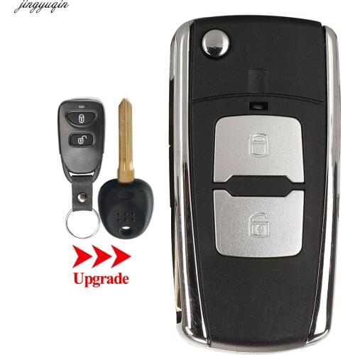 Jingyuqin Modified Remote Car Key Case Shell For Hyundai Elantra Ix35 Sonata Tucson Kia Carnival Rondo7 Optima No Battery Holder