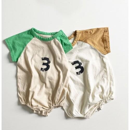 MILANCEL Korean baby clothes cute number pattern newborn baby boys and girls bodysuits summer infant boys jumpsuits