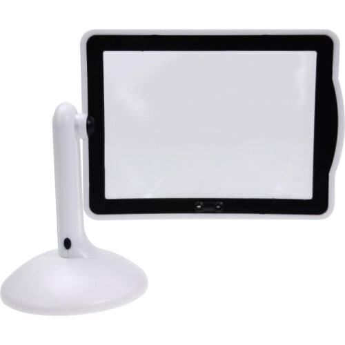 3X 180° Rotatable Desktop Reading Magnifier Glass with LED Light Illuminated Magnifier Screen Reading Magnifier for Older Read