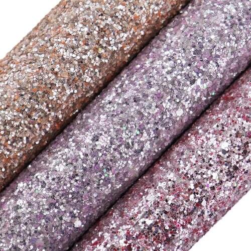 30X134cm Printed Glitter Fabric With Soft Backing For Bows Wedding Decoration AY157