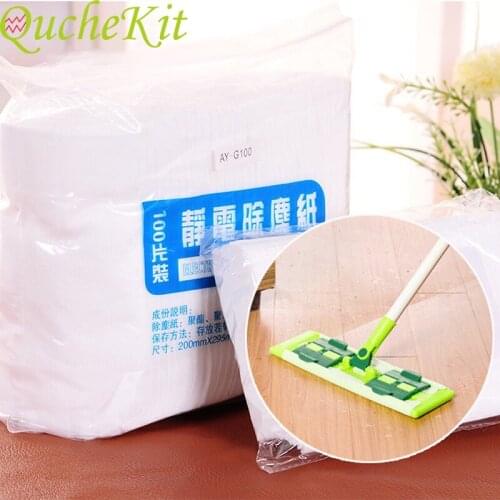 100pcs Disposable Electrostatic Dust Cleaning Cloth Removal Mop Paper Replacement Mop Head Cloth Home Cleaning Tool For Home