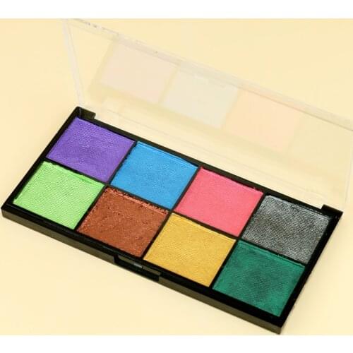 Bowitzki Water Activated Metallic Pearl Eyeliner Makeup Shimmer Color Face and Body Paint 8 color Set Water Active Palette