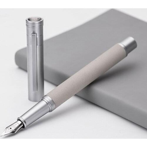 Luxury Simple Metal Fountain Pens Iraurita 0.5mm Black F Nib Business Signing Pen Writing Pens Converter Pen Steel Ink Pens