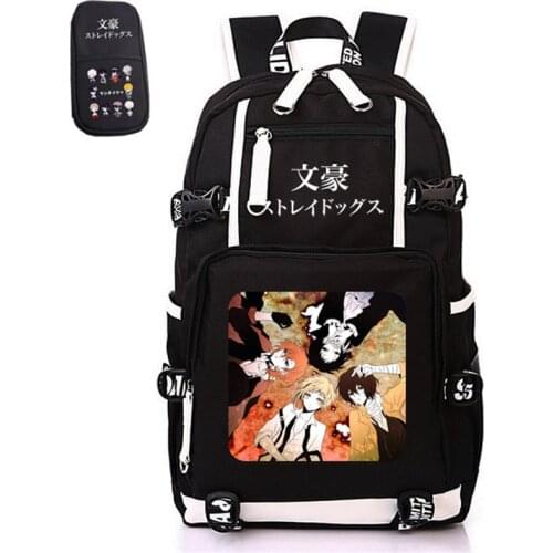 Anime Stray Dogs Print School Bags Nakajima Atsushi Bookbag USB Charging Laptop Backpack Oxford Travel Bagpack Women Back Pack