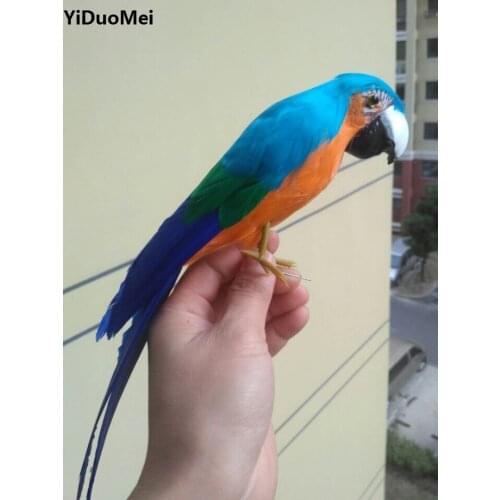About 30cm blue feathers parrot bird model foam&feathers artificial bird,handicraft,home garden decoration gift a1439