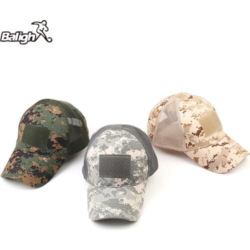 Balight Tactical Army Hat Outdoor Sport Snapback Stripe Military Hats Camouflage Hat Simplicity Army Camo Hunting Mesh Cap