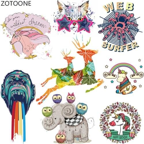 ZOTOONE Spider Iron on Transfer Patches Stripe on Clothing Diy Patch Heat Transfer for Clothes Decoration Stickers Accessories E