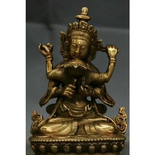 Tibet Buddhist Copper Bronze Guhyasamaja In Yab-Yum Sex Happy Buddha Statue