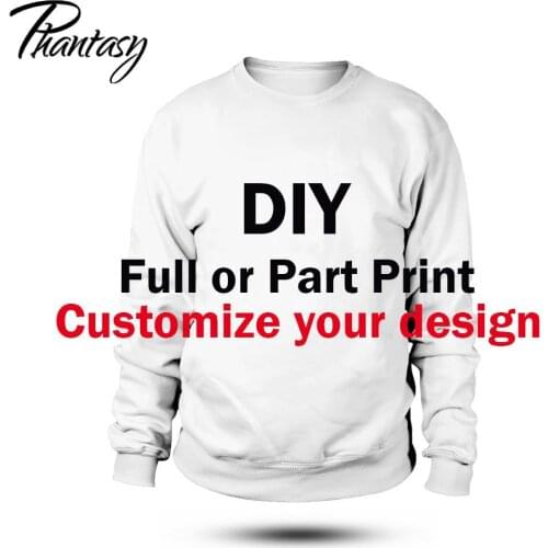 Phantasy DIY Customized Logo Sweatshirt Custom On Demand Hoodies Unisex 3D Sublimation Print Streetwear Drop Shipping Clothing