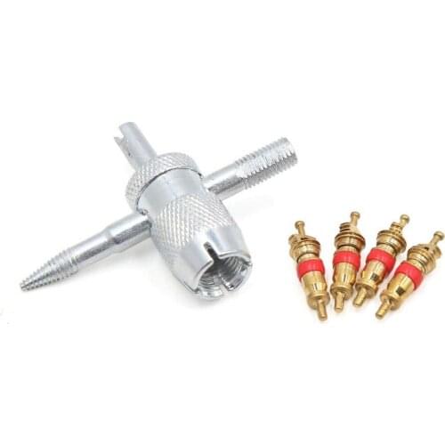 Uxcell Silver Tone Metal Tire Tyre Valve Cores Repair Tool Kit Remover Repairer for Auto Car