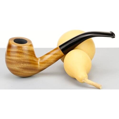 High Quality Wooden Smoking Pipe 9mm Filter Green Sandal Wood Pipe 10 tools free Handmade Tobacco Pipe Best Smoking Accessory