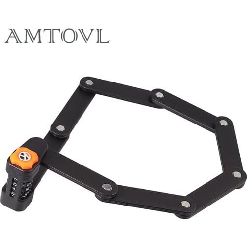 AMTOVL Bicycle Lock folding Code Lock Combination Locks With Bracket Security Level 15 For Motorcycle Scooter Numeric Code Lock
