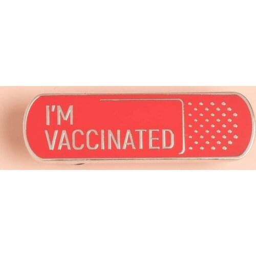 I'm Vaccinated Enamel Brooch Pin Backpack Hat Bag Lapel Pins Badges Women Mens Fashion Jewelry Accessories