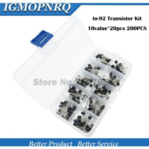 10value*20pcs 200PCS BC337-25 BC327-25 2N2222 2N2907 2N3904 2N3906 S8050 S8550 A1015 C1815 Transistor box Assortment Kit with