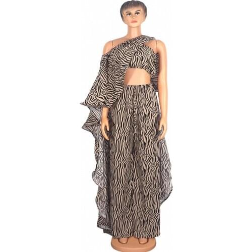 2 Piece Set Women Africa Clothes African Dashiki New Fashion Three Piece Suit Long Tops And Wide Pants Party Plus Size For Lady