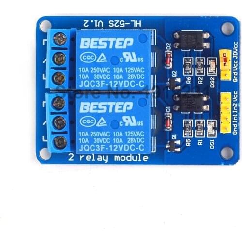 20PCS 12V 2 Channel Relay Module Optocoupler Isolation Low Level Trigger 2 way Relay Module Control Board