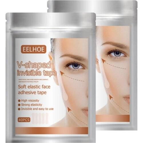 40/80PCS Face Lifting Patch V-shaped Invisible Thin Face Sticker Adhesive Tape Make Up Firm Face Tools