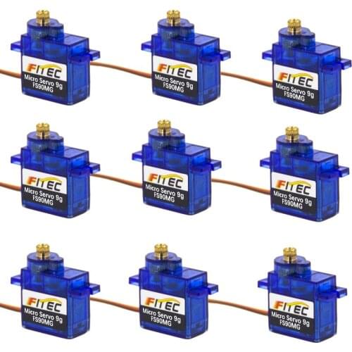 9pcs Helicopter Metal Gear Micro Servo 9g 2.2KG For RC 250 450 Airplane Helicopter Car Vehicle Boat Models Spare Parts FS90MG