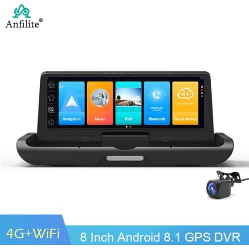 Anfilite 8" 4G Car DVR GPS Navigation Android8.1 Dashcam 3 in 1 WiFi Bluetooth ADAS GPS navigation Europe france UK Map