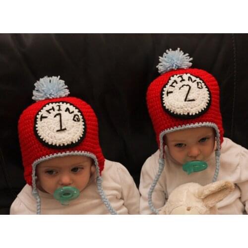 Free shipping,New Cute Handmade Crochet The twins digital baby Hat Photograph Photo props (only 1pcs hat price ,no 2pcs hat