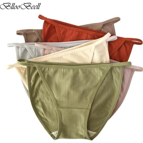BllooBeell Low Waist Womens Underwear Panties Sexy Cotton Briefs Summer Everyday Tanga Female Thong Soft Ladies Lingerie M/L/XL