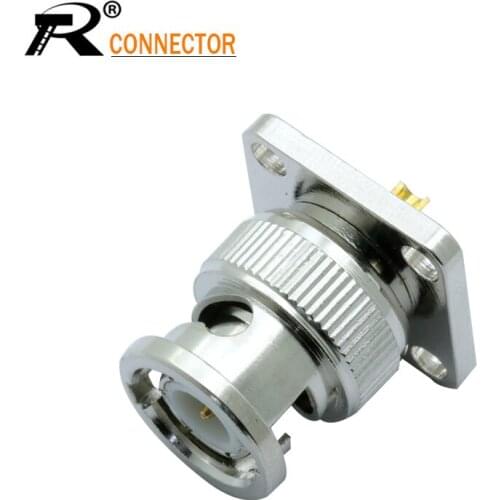 BNC MALE CHASSIS MOUNT BNC Female 4-hole Panel Mount Connectors RF Coaxial Copper BNC Jack Chassis Mount Solder Plug