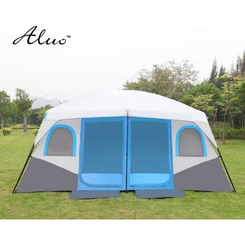 Large space tent Outdoor 8-10 people two-bedroom tent camping equipment super large tent family barbecue automatic double layers