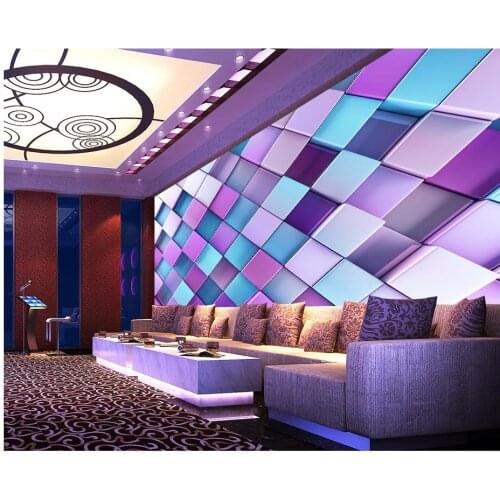 Home Decoration wallpaper modern Dynamic color blocks KTV bar photo wall murals wallpaper 3d wall murals