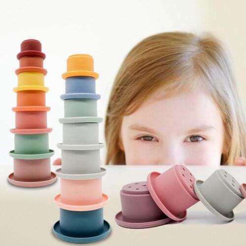 Baby Stacking Cups Fine Motor Skills Silicone Stacking Toys