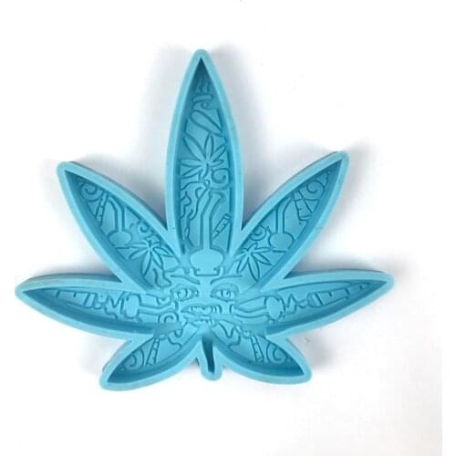DIY Weed Leaves Shape Coaster Round Silicone Resin Mold Coaster Epoxy Resin Silicone Casting Molds DIY Resin Craft Tools