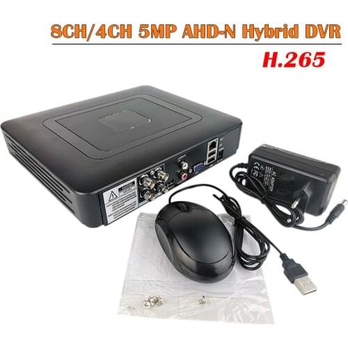8CH 4CH Channel 5MP AHD/CVI/TVI/IP DVR H.265 AHD-N Hybrid Video Recorder for Analog AHD IP Camera Onvif Surveillance DVR