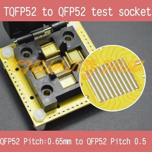 IC TEST FPQ52 LQFP52 to QFP52 test socket QFP52 0.5mm to QFP52 0.5mm IC socket