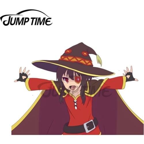 JumpTime 13 x 10.2cm Megumin Kono Subarashii Sekai ni Shukufuku wo Car Bumper Window Stickers Anime Trunk Scratch-proof Decal