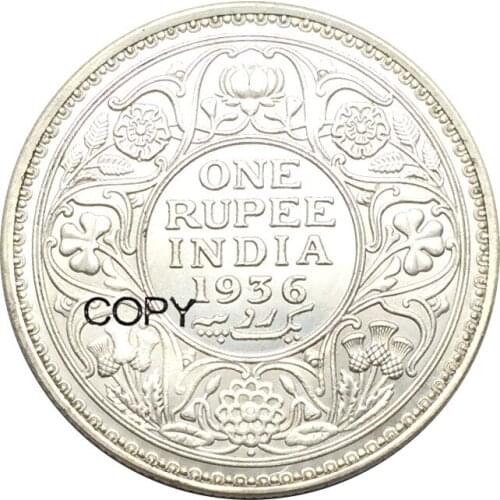 India 1936 One Rupee Brass Silver Plated George V King Emperor Copy Coins Can Choose The Different Years