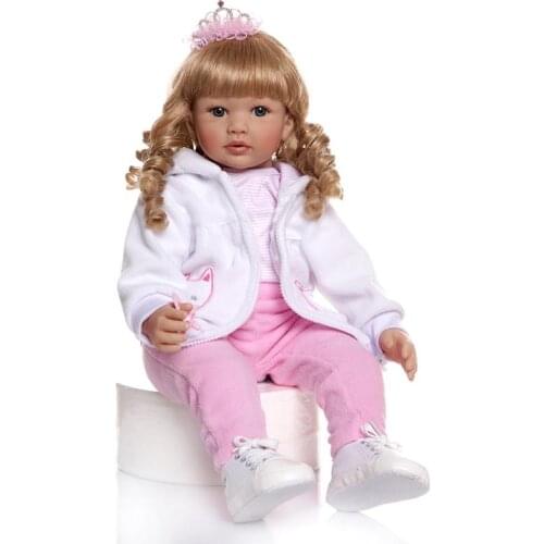 NPK DOLL boneca reborn toddler 24“ 60cm silicone vinyl baby reborn dolls Adoras princess girls playmate toy doll gift