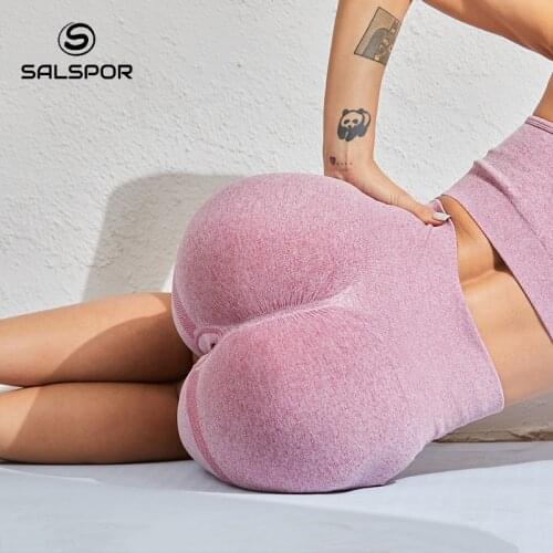 SALSPOR Sexy Bubble Butt Fitness Push Up Short Leggings Women High Waist Trouser Leggins Women Stretch Push Up Female Leggings