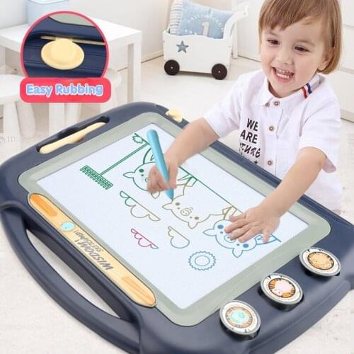 Magnetic Drawing Board Colorful Doodle Toys Magnet Sketching Pad Writing Tablet with Stamps & Pen Learning Toys Educational Toys