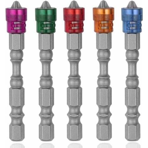 5Pcs Screwdriver Bits Alloy Single Head Magnetic Screwdriver Bits Anti-Slip 1/4 Inch Hex Shank Drywall Electric Screwdriver Set