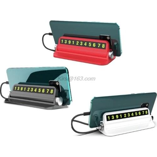 Multi-functional Hideable Night Luminous Car Temporary Parking Card Car Phone Number Card Plate Car Styling Telephone Cellphone