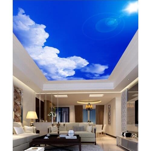 Sunlight Blue Sky cloud 3d murals wallpaper for living room Ceiling Stereoscopic 3d wallpaper Home Decoration Ceiling