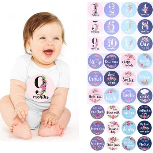 Baby Pregnant Women Monthly Photograph Sticker Fun Month Milestone Stickers DIY Kid Souvenirs Prop